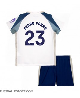 Günstige Tottenham Hotspur Pedro Porro #23 Heimtrikotsatz Kinder 2025-26 Kurzarm (+ Kurze Hosen)